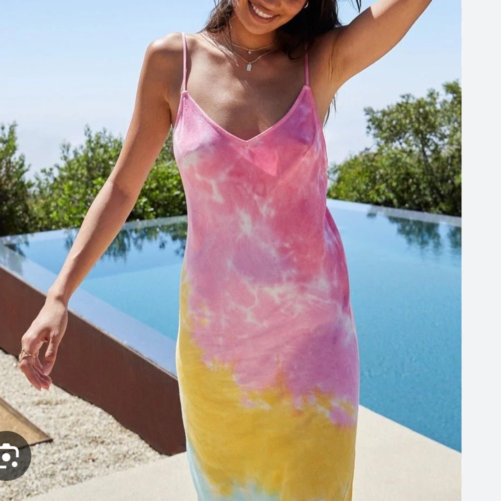 Spiritual Gangster tie dye slip dress